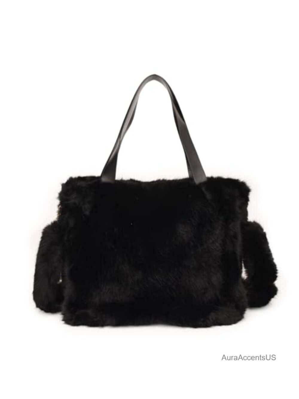 Faux Fur Fluffy Tote Bag Fuzzy Furry Purse Top Handle Handbag